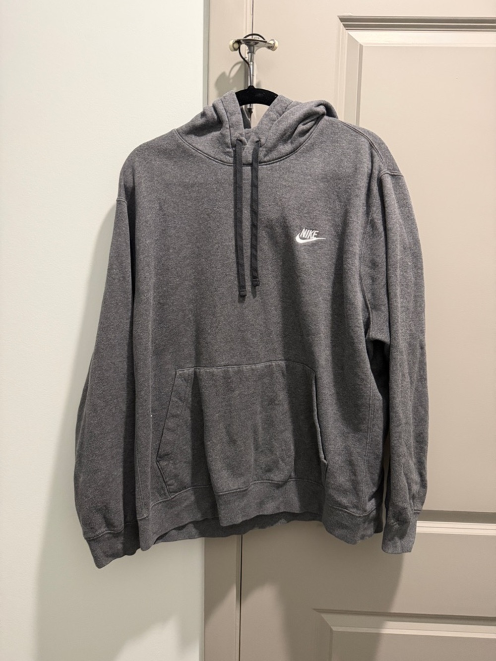 Nike Gray Pullover Hoodie with White Swoosh